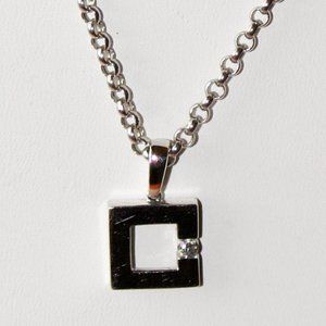 MODERNIST DIAMOND WHITE GOLD NECKLACE PENDANT 14k MSRP $349.95